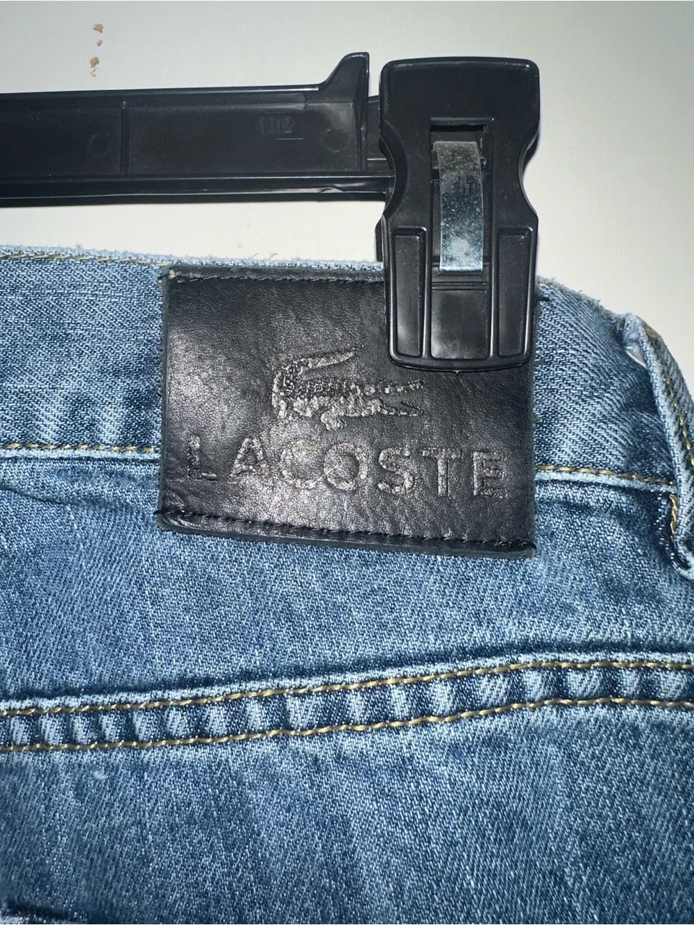 Lacoste Men's Straight Jeans in Blue Wash